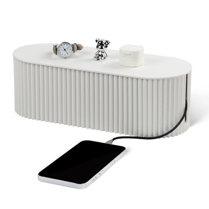 RAMFIYN Large Cable Organizer Box for Power Strips, Surge Protectors, Chargers, TV Computer Wires - White