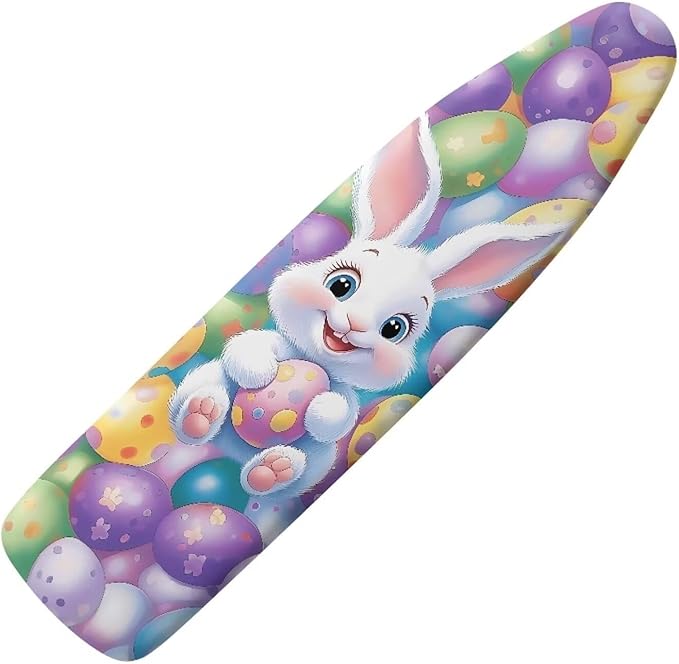 Sprowallow Colorful Egg Rabbit Ironing Board Cover and Pad 15x54 Inch Standard