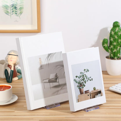 Memorywuu 12 Pack Acrylic Book Stand for Display Adjustable Clear Display Holder Easel Collector Stand for Home Office Back to School Comic Album CD Magazine Postcard Artworks (4.2 x 4.3 x 2.35 Inch)