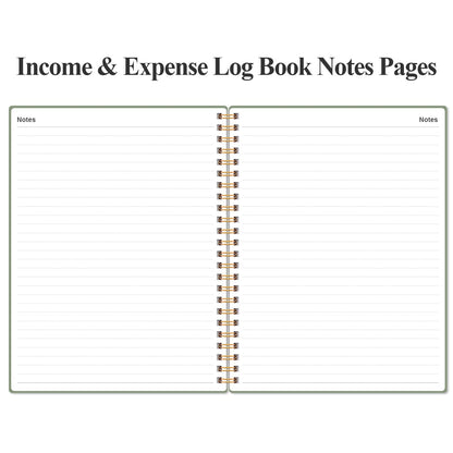 Heveboik Income & Expense Log Book - A4 Income and Expense Tracker for Small Business, Accounting Bookkeeping Tracking for Woman and Man, 8" x 10.5", Green