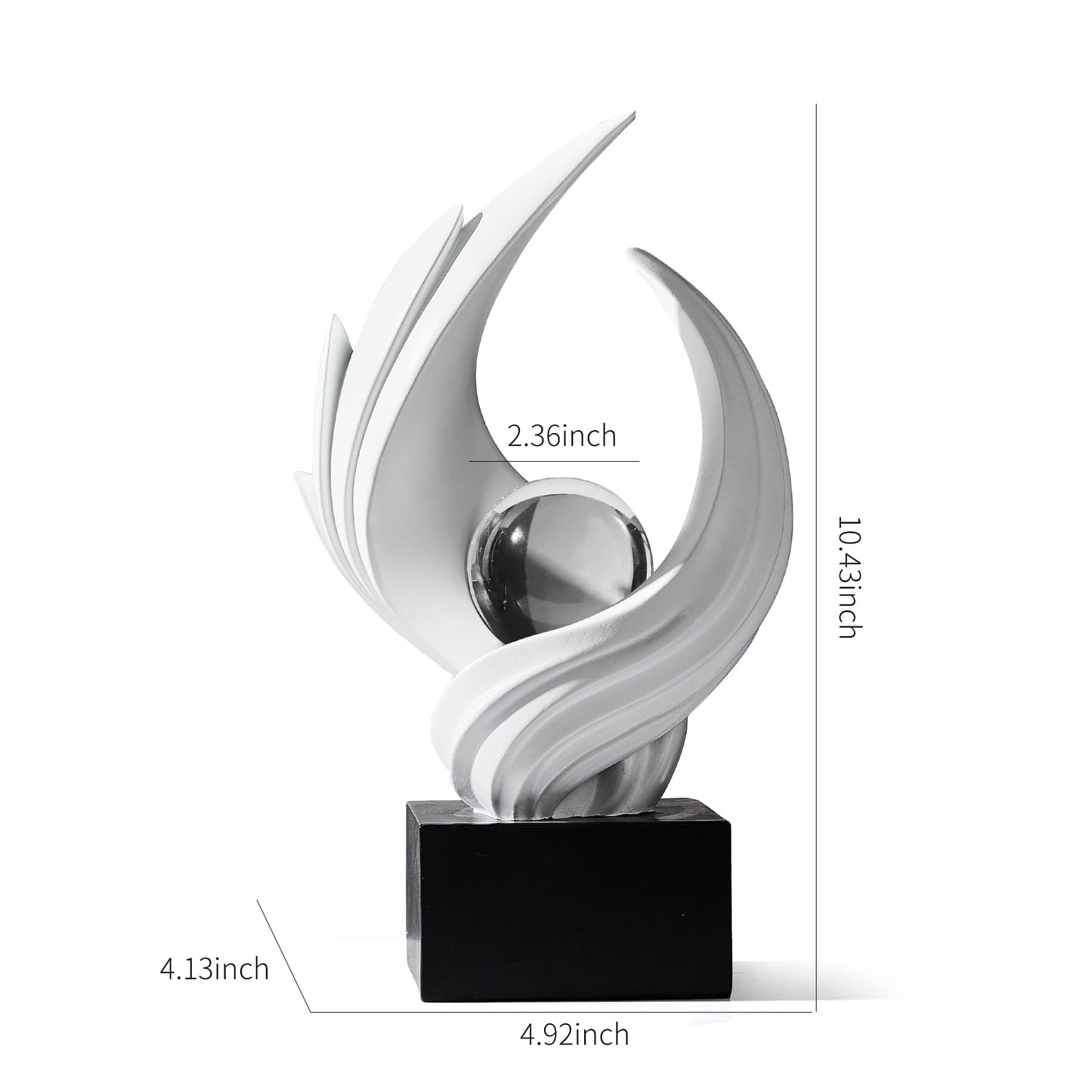 XYQXYQ Abstract Art Sculpture, Resin Gold Decorative Statue, Modern White Ornaments for Living Room, Decorativas Modernas for Coffee Table, Entryway & Office Collectibles (White)