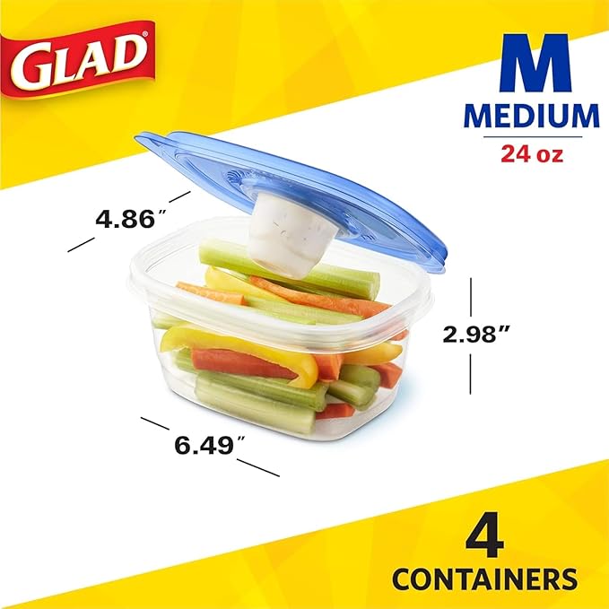 Glad GladWare To Go Snack Food Storage Containers