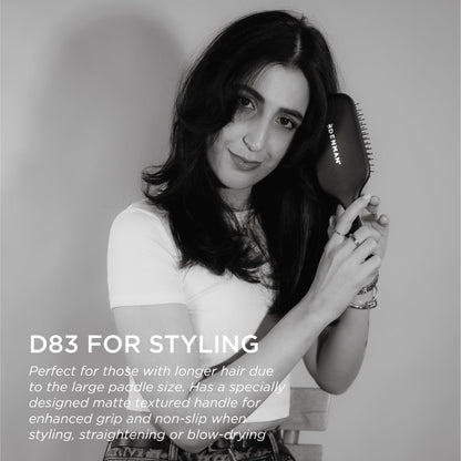 Denman (Black) Large Paddle Cushion Hair Brush for Blow Drying & Detangling - Comfortable Styling, Straightening & Smoothing - For Women and Men, P083