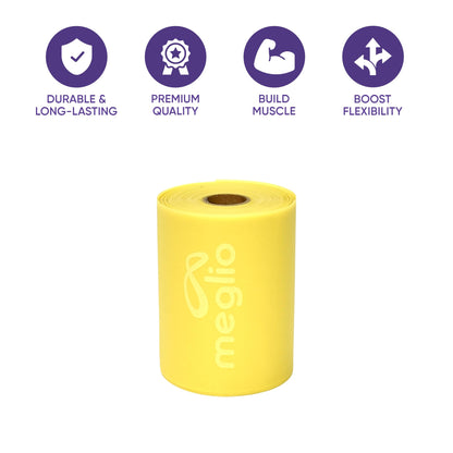 Meglio Resistance Bands Roll - Latex Free Exercise Bands for Building Strength, Pilates Band for Fitness, Flexibility, Physiotherapy, Stretching & Yoga Bands | (23 Meter)
