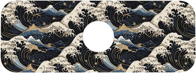 Japanese Wave Black 15" X 5.5" Kitchen Sink Splash Guard Faucet Faucet Guard