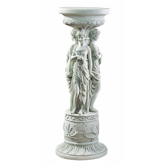 Design Toscano KY992 Chatsworth Manor Neoclassical Pedestal Column Plant Stand, Antique Stone