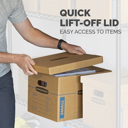 Bankers Box Small Classic Moving Box, 20-Pack, Reinforced Handles, Tape-Free Assembly, 15 x 12 x 10 Inches (7714210)