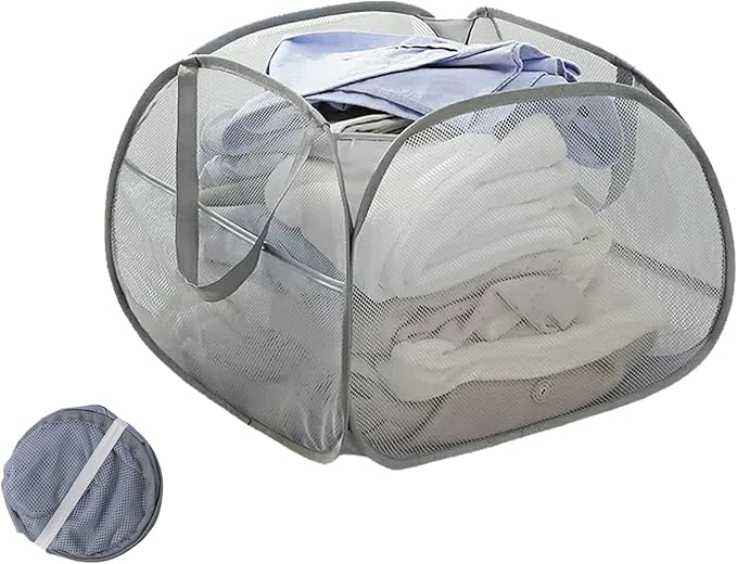 Collapsible Laundry Basket 90L, Foldable Mesh Pop-up Laundry Hamper