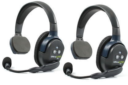 Eartec UL4S Ultralite Full Duplex Wireless Headset Communication for 4 Users - 4 Single Ear Headsets with SolidSignal Cleaning Wipes Bundle
