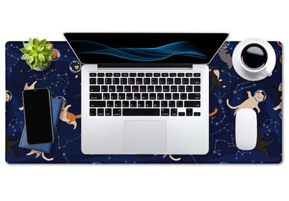 SSOIU Cute Cats & Constellations Desk Mat - Extra Large, XXL Gaming Mouse Pad, 35.5" x 15.7"
