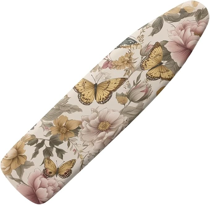 Butterfly Peony Print Ironing Board Cover Standard Size 15x54 Inch Iron Cover