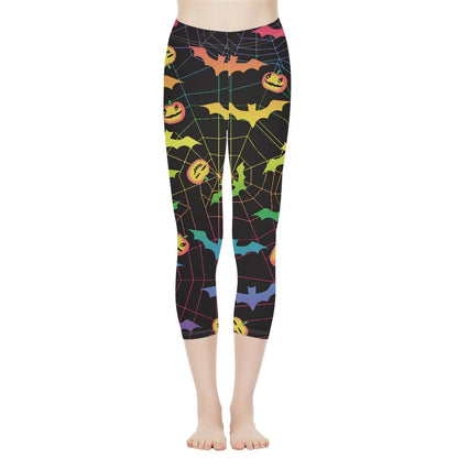 AFPANQZ Women's Yoga Legging Summer Soft Athletic Yoga Pants Halloween Pumpkin Bat Leggings Tight Sportpant Seamless Compression Leggings High Waist Leggings Halloween Party Costumes