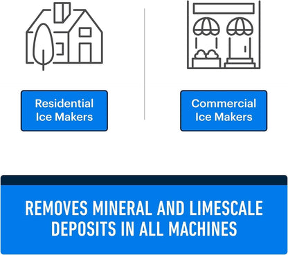 Ice Machine Cleaner 473ml, Nickel Safe Descaler | Ice Maker Machine Descaling Liquid Compatible with Whirlpool 4396808, Manitowac, Ice-O-Matic, Scotsman, Follett etc