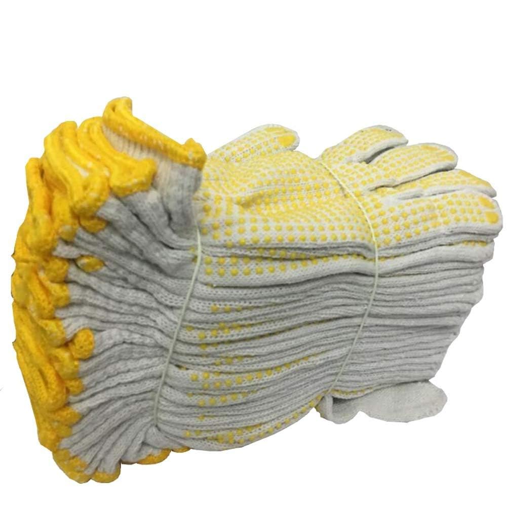 Fayear 12 Pairs White Cotton Protective Work Gloves for Factory Garden Working