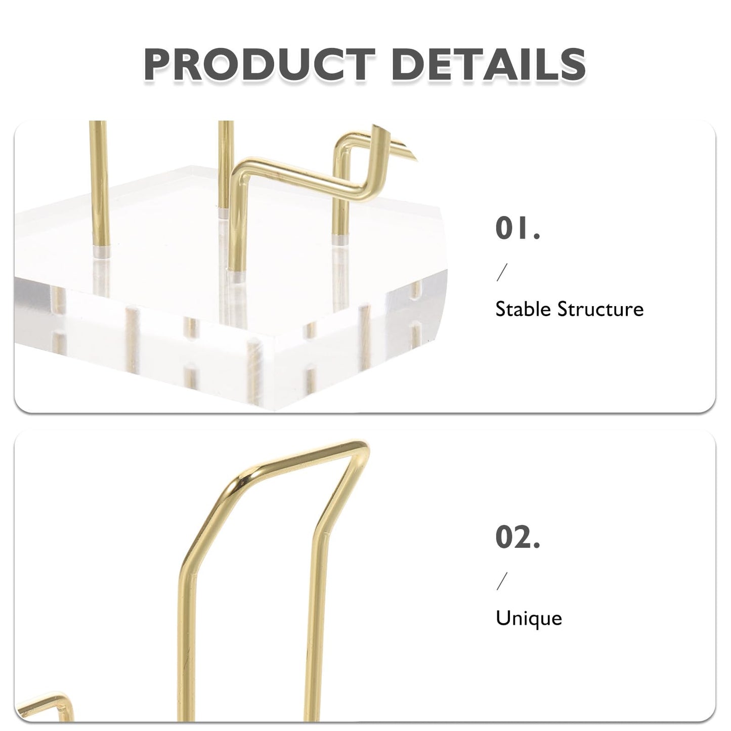 FUOYLOO Acrylic Crystal Mineral Display Shelf, Modern Transparent Organizer Rack for Natural Stone, Ore, Jewelry, for Retail Store/Office/Party Decoration
