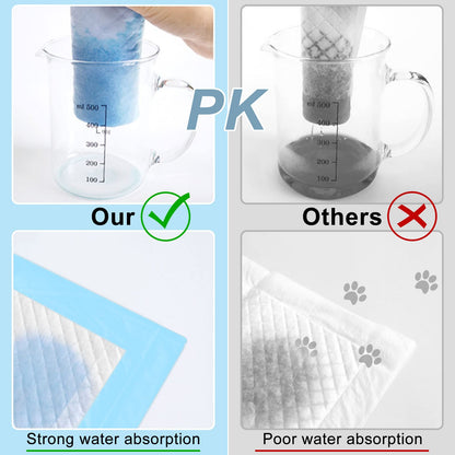 RCruning-EU 100 PACK Puppy Training Pads for Dog Pet Pee Absorbent Toilet Pee Wee Mat Anti Slip Leakproof (100 PACK-45 * 33CM)