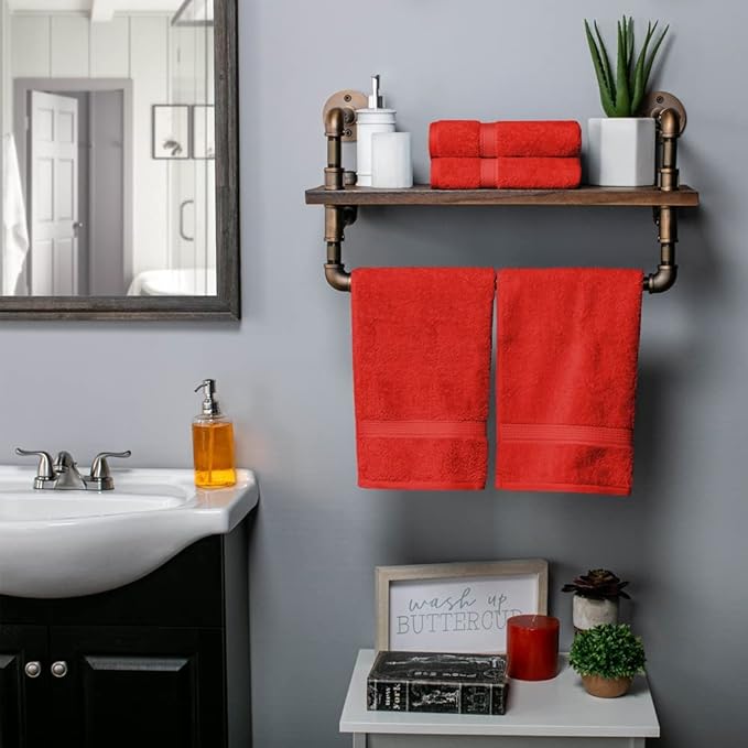 SUPERIOR Egyptian Cotton Pile Hand Towel Set of 4, Ultra Soft Luxury Towels