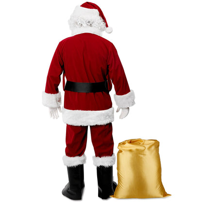 dgdgbaby Santa Claus Costume for Men Women Adult - 9pc. Deluxe Costume Santa Suit Outfit