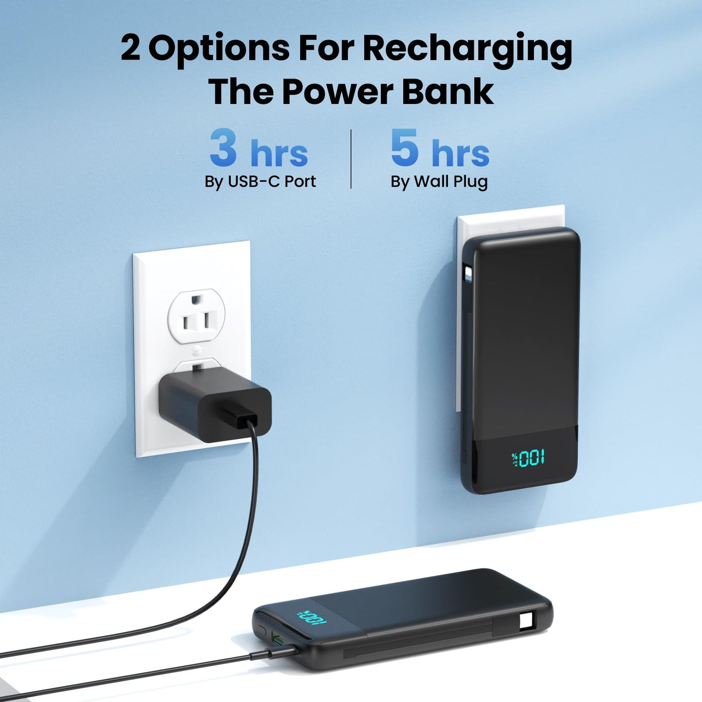 Portable Charger for iPhone with Built in Cables and Wall Plug,Upgraded 13800mAh Fast Charging USB C Power Bank,4 Outputs Travel Essential Battery Pack Compatible with iPhone 15/14/13,Samsung-Purple