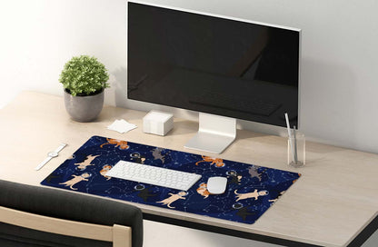 SSOIU Cute Cats & Constellations Desk Mat - Extra Large, XXL Gaming Mouse Pad, 35.5" x 15.7"