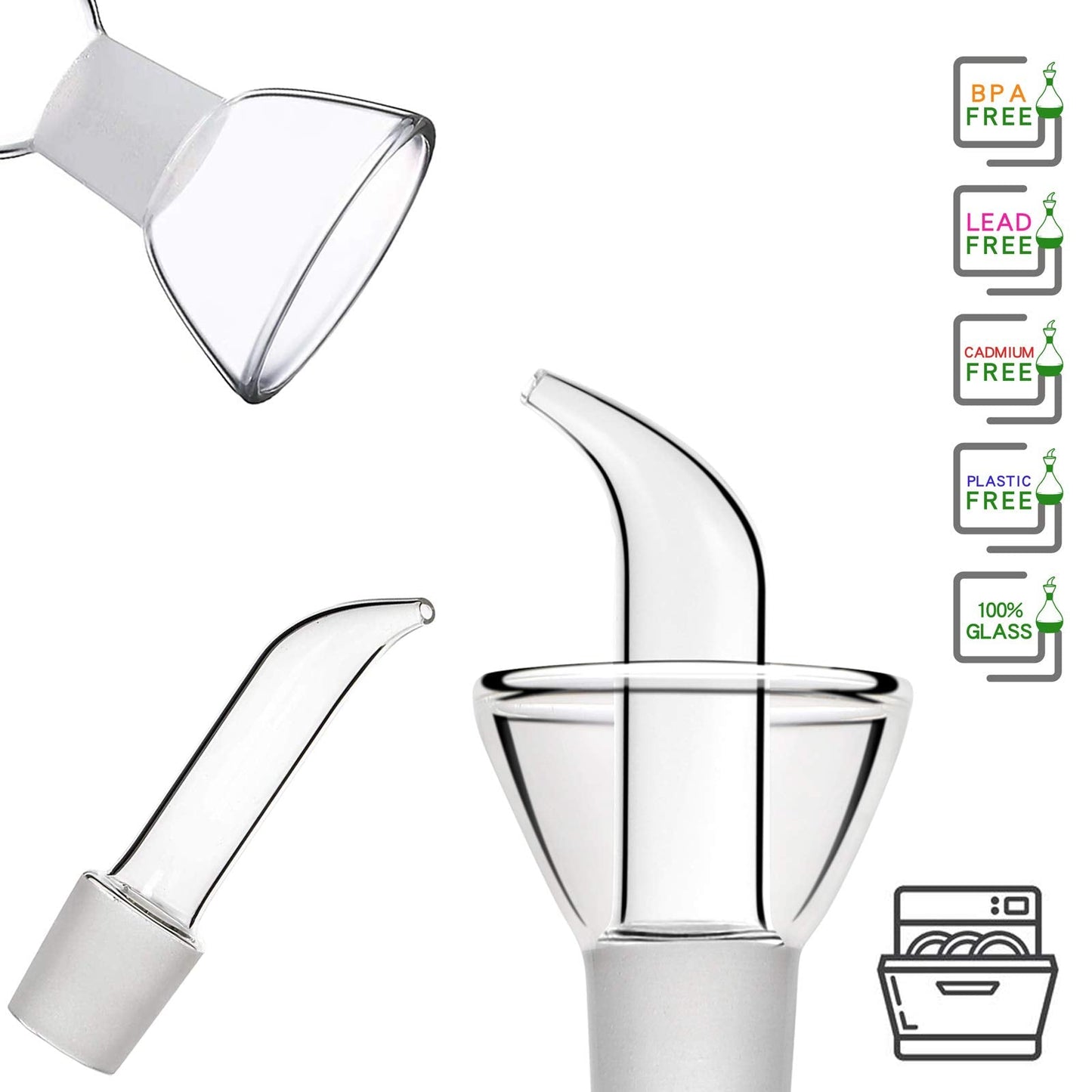 HAIZEEN 18ounce/ 550 ml Olive Oil Dispenser Oil Bottle Glass with No Drip Bottle Spout