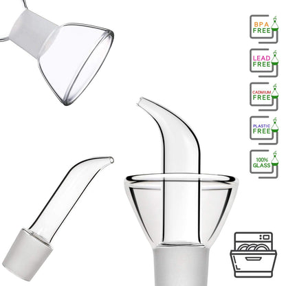 HAIZEEN 18ounce/ 550 ml Olive Oil Dispenser Oil Bottle Glass with No Drip Bottle Spout