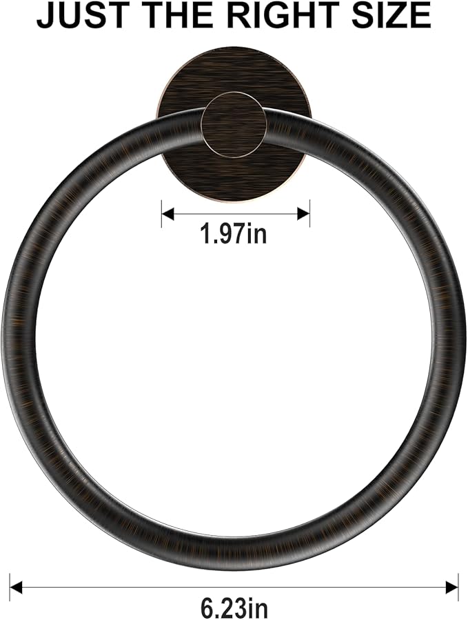 SetSail Towel Holder for Bathroom Wall Screw-in Towel Ring Stainless Steel Hand