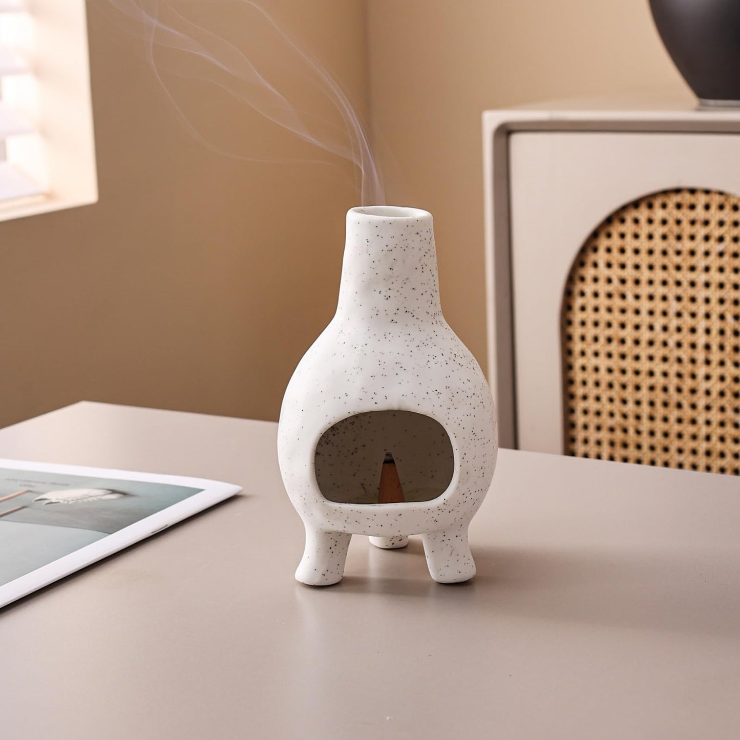 Palo Santo Holder Burner - Mini Chimenea Incense Dish for Meditation Décor - Palo Santo Holder for Burn Palo Santo Sticks,Cones, Birthday Gifts for mom Women