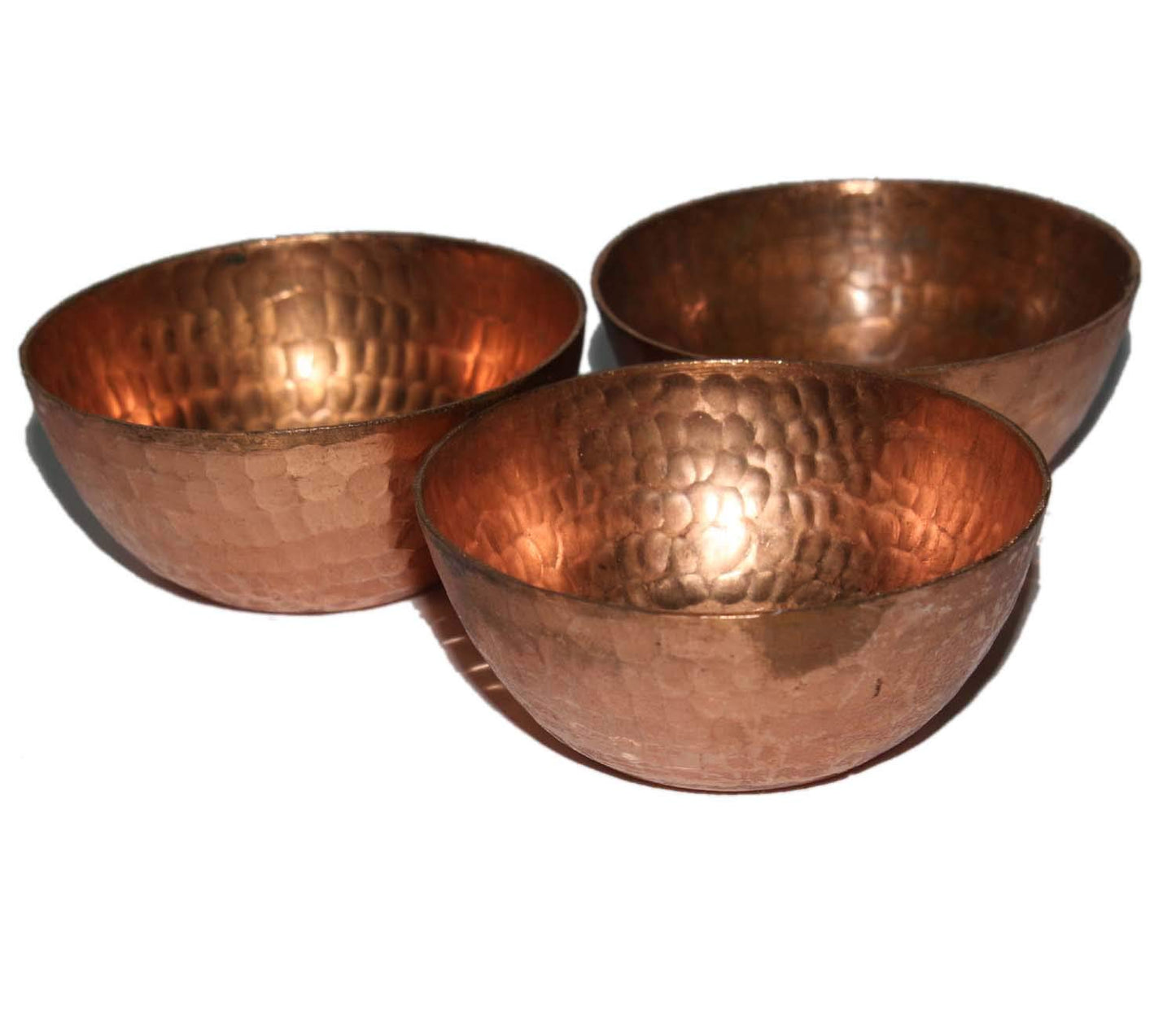 Handmade Hammered Copper Tea Light Holder Set of 3 Votive Holders -2.5X1 DH inches Party Decoration