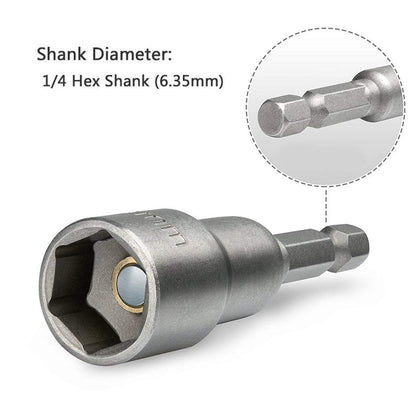 6-19mm Magnetic Nut Setter Driver Drill Bit Set 1/4 inch Hex Shank Quick Change Metric Nut Driver Set - 10pcs