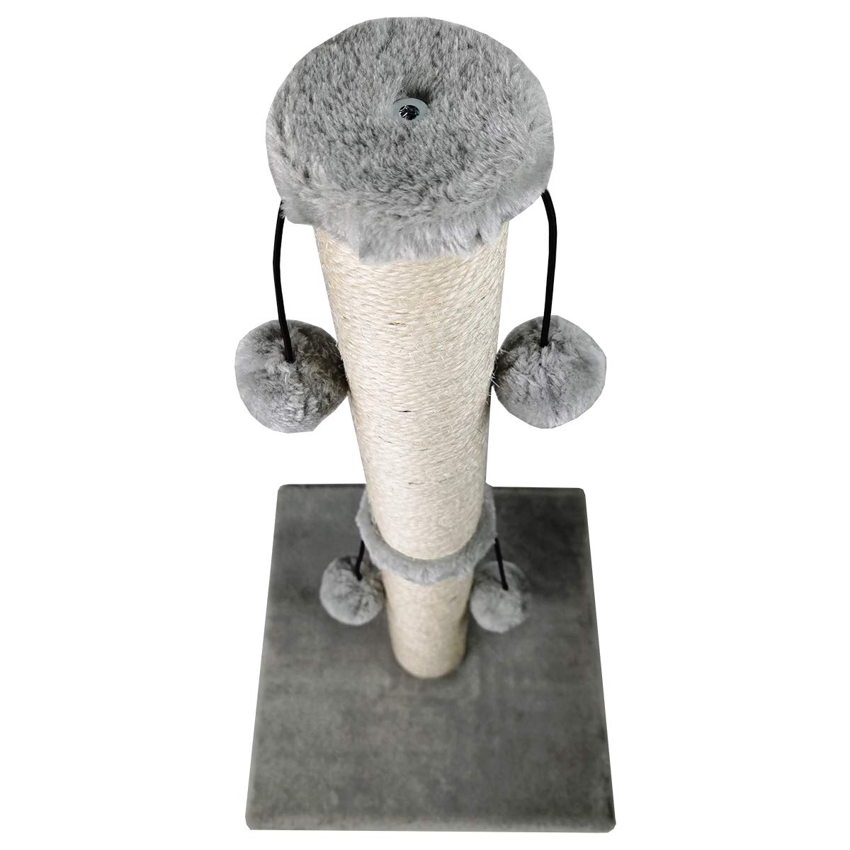Dimaka 74cm Tall Cat Scratching Post, Scratch Post for Large Cats with 4 Teasing Hanging Ball, Natural Sisal Rope (Vertial Tree)