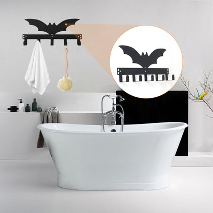 NomadSphere Bat Over The Door Hooks, Halloween Gothic Bathroom & Bedroom Decor Over Door Hanger, Wall Mount Rack for Towel, Hat, Coat, Cloth, Keychain, No Drill, 5 Hooks
