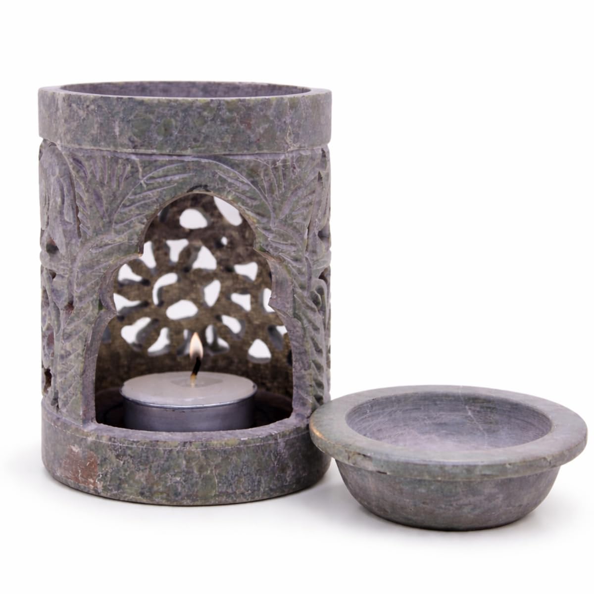 KC KULLICRAFT Marble Soapstone Candle Tea Light Holder