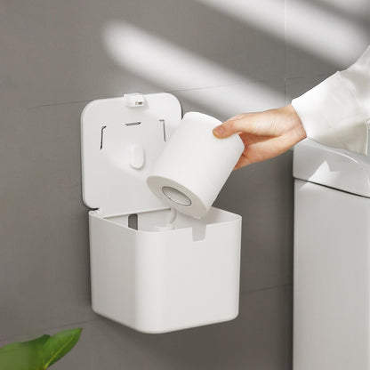 Colist Toilet Paper Holder Wall Mounted self Adhesive Toilet Roll Holders No Drilling Waterproof/Dustproof/Cat Proof Paper Roll Dispenser for Bathroom Toilet RV Car Trave(Large)