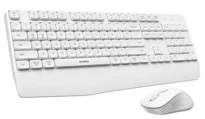 seenda Bluetooth Keyboard and Mouse, COE200 USB + Bluetooth Multi Device, Ergonomic Keyboard Mouse Set, Full-Size Wireless Combo Compatible for Mac OS/Windows PCs Computers Laptops MacBooks - Black