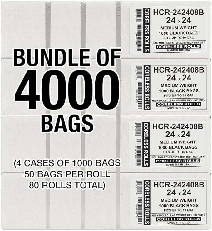 Aluf Plastics High Density Trash Bags, 10 Gallon, 8 Micron,