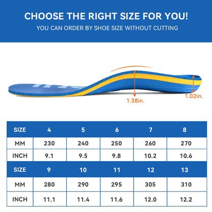 3ANGNI Heavy Duty Support Plantar Fasciitis Orthotic Insoles - 220+ LBS Arch Support, Relieve Flat Feet, Heel Pain, Overpronation, Shock Absorbing and Breathable Insoles, Suitable for Men and Women