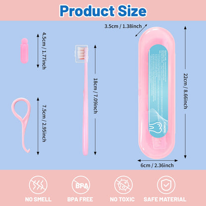Chaomi Orthodontic Care Kit for Invisalign Users – Includes V-Shape Toothbrush, 2 Flavored Chewies, Aligner Removal Tool, Breathable Retainer Case – Portable Dental Cleaning Set for Travel & Daily Use