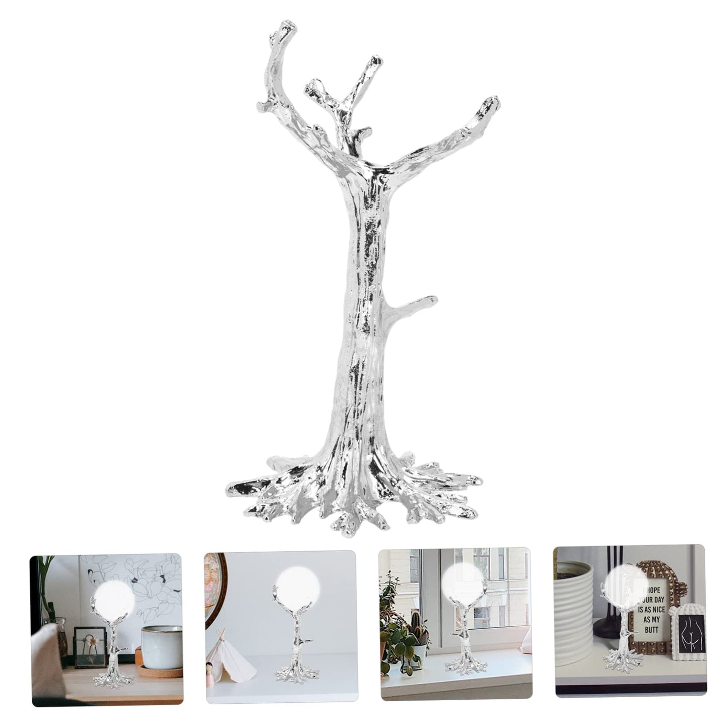 Hemobllo Creative Tree Branch Shape Crystal Ball Base Display Rack Premium Iron Ore Stand for Crystal Balls Delicate Sphere Holder for Home Decor Compact Elegant Pedestal for Desk Table