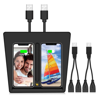 VXDAS Wireless Charger, Dual 10W QI Wireless Phone Charging Pad M3 Car Center Console for Tesla Model 3 Accessories Panel with 7pcs Custom Cup Mat Center Console Liner mat-Upgrade
