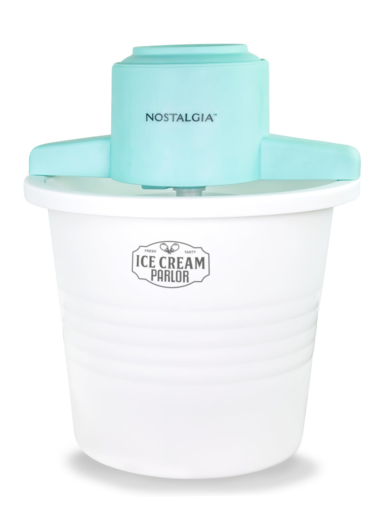 Nostalgia Electric Ice Cream Maker - Old Fashioned Soft Serve Ice Cream Machine Makes Frozen Yogurt or Gelato in Minutes - Fun Kitchen Appliance - Vintage Wooden Style - Light Wood - 4 Quart