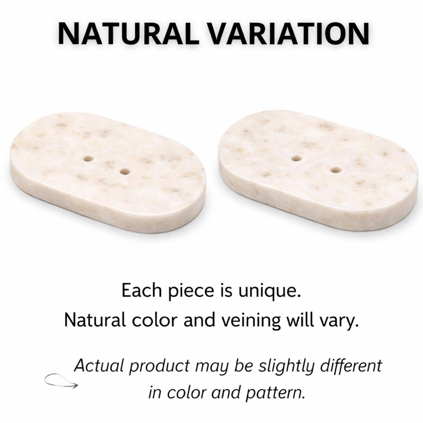 KC KULLICRAFT Marble Soap Dish Draining, Soap Dish for Shower, Bathroom, Sink Bath tub Dish, Soap Bar Holder, Soap Case, Holder for Sponges Hand Soap - Solid Oval Polished White