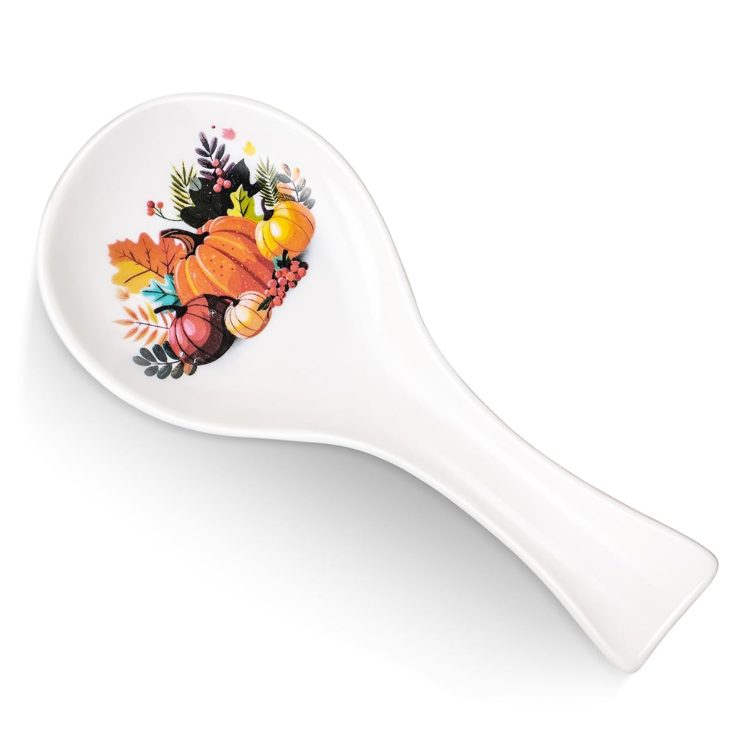 Pumpkin Spoon Rest Holder for Stove Top Fall Halloween Thanksgiving Ceramic Utensil Spoon Holder Decoration for Autumn Kitchen Accessories Christmas Housewarming Gift Funny Decoration for Coffee Bar