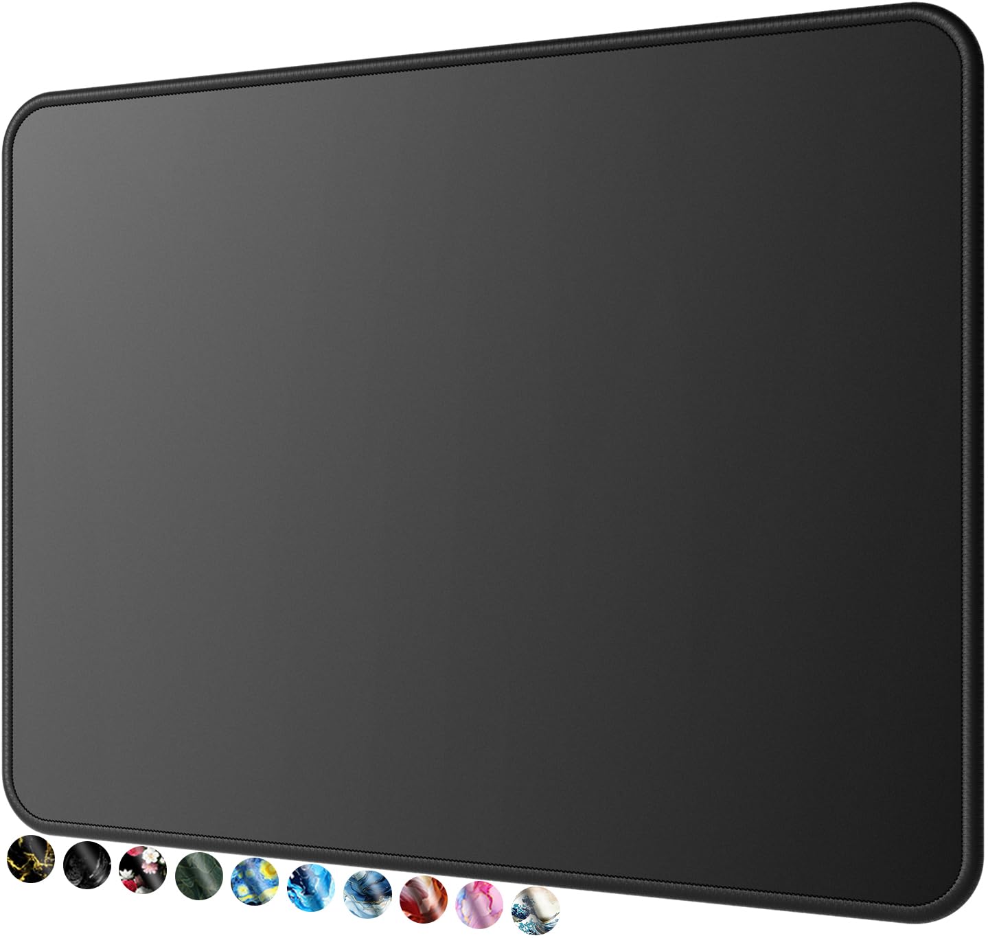 MROCO Mouse Pad [30% Larger] with Anti-fray Stitching, Premium-Textured & Waterproof Computer Mousepad with Non-Slip Rubber Base, Gaming Mouse Mat for Laptop, Office & Home, 8.5 x 11 inch, Black