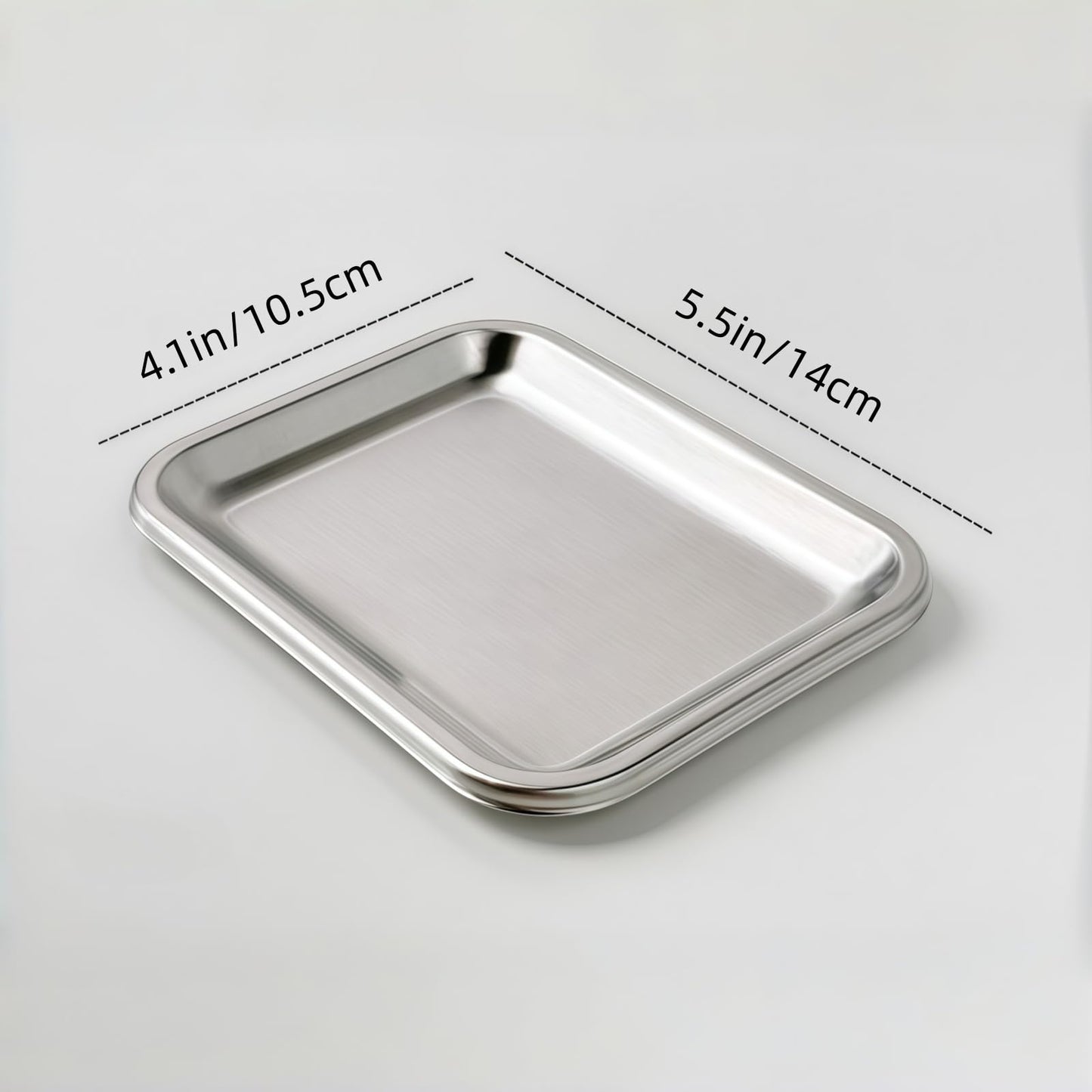 Double-Layer Stainless Steel Soap Dish with Self-Drainage Design, Anti-Slip and Raised Guardrail – Suitable for Bathroom, Bathtub, and Kitchen Sink (Soap Not Included, Soap Rack + Draining Tray)