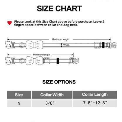 Halloween Cat Collar Set, 2 Pack Holiday Spooky Ghost & Pumpkin Adjustable Collars with Bow Tie & Bells, Safety Breakaway Buckle for Boys and Girls Kitties Kittens