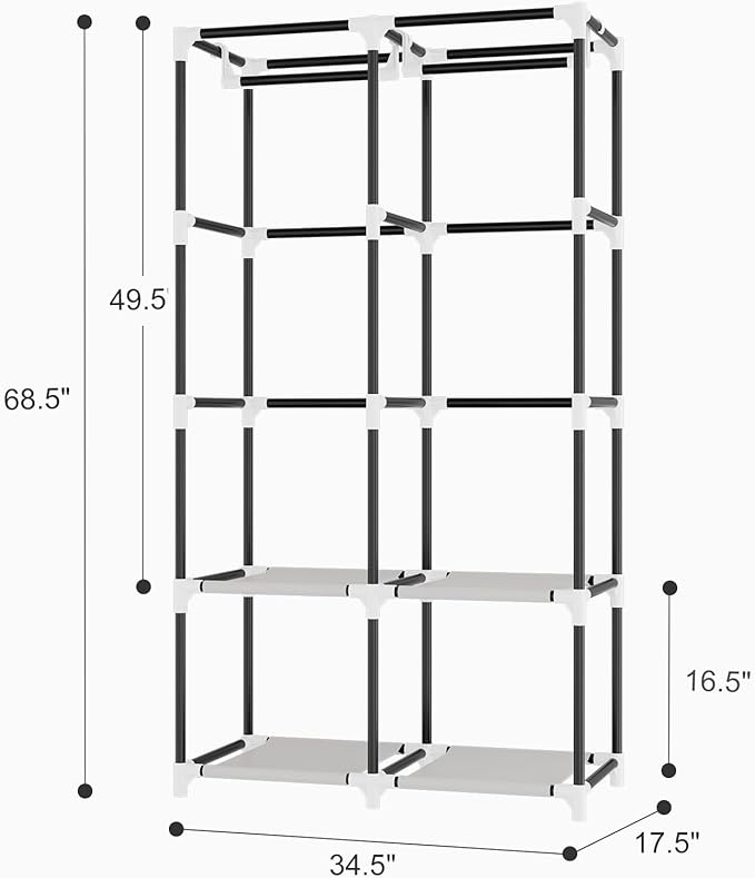 Portable Closet for Hanging Clothes, Portable Wardrobe Closet