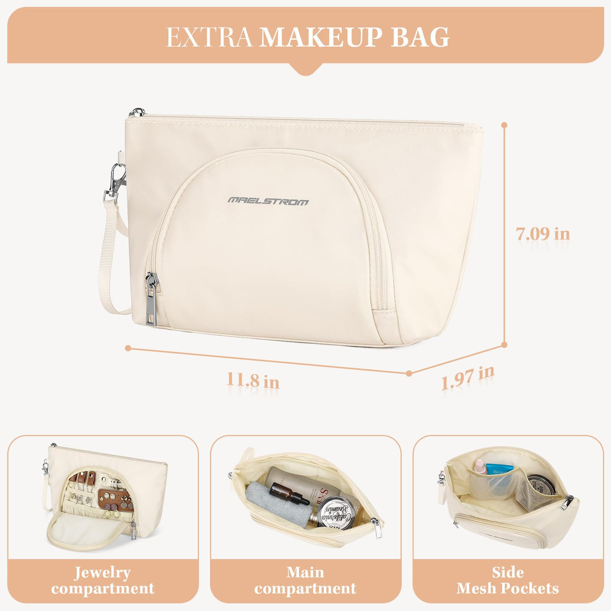 Maelstrom Gym Bag for Women,40L Travel Duffel Bag with Shoes Compartment and Wet Pocket,Waterproof Carry On Weekender Bag,Sport Gym Tote Bags Swimming Yoga, Hospital Holdalls-Beige