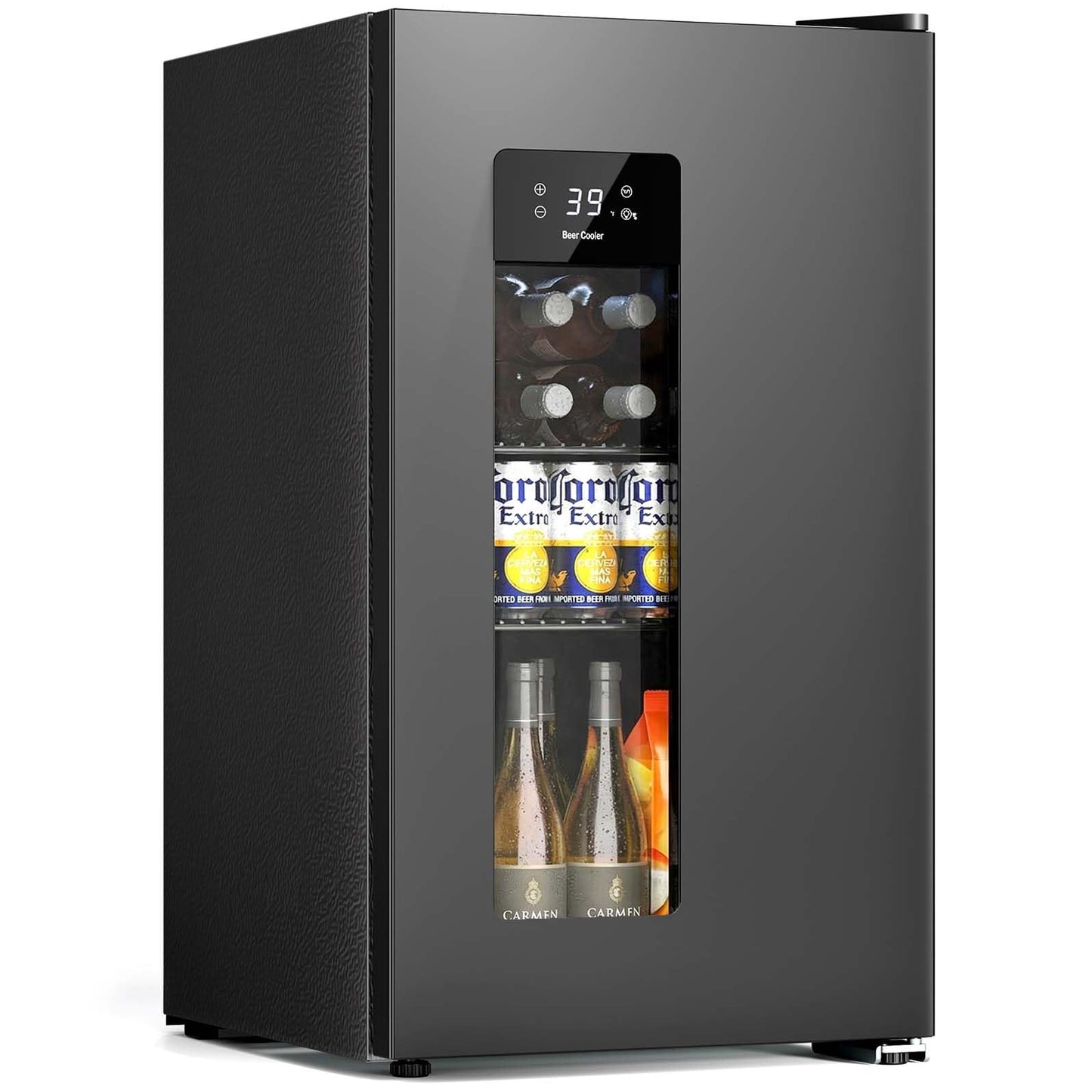 Antarctic Star Mini Fridge Auto Defrost Beverage Refrigerator, 130 Can with Glass Door &Adjustable Shelves, 21-50°F Temp Control,Beverage Cooler for Soda, Beer, Wine, Home Bar, Office, 3.2 Cu.Ft