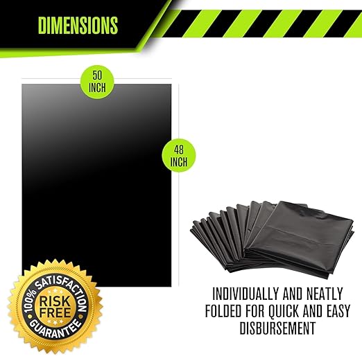 Aluf Plastics 65 Gal Black Heavy Duty Garbage Bags 1.5 Mil